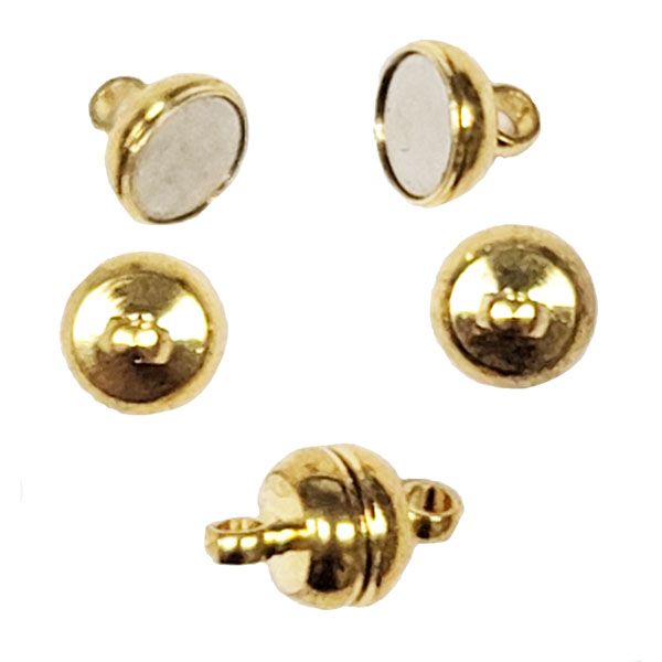 MAGENTIC BALL CLASP 6MM  GOLD COLOR(10 PCS)